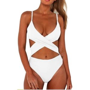 CHYRII Women's Sexy Criss Cross High Waisted Cut Out One Piece Monokini Swimsuit